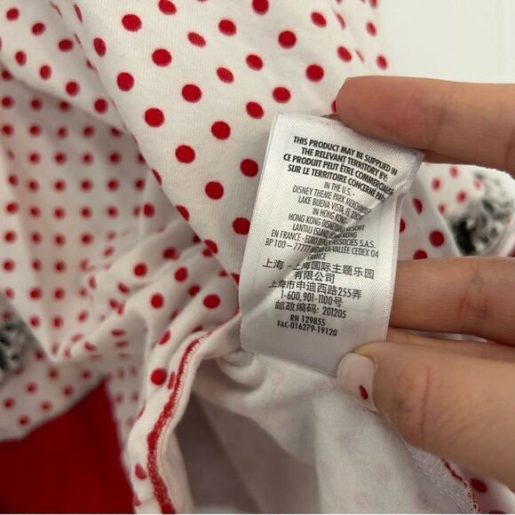 Disney Parks Minnie Mouse Girls Large Red Polka Dot Ruffle A-Line Twirl Dress - Picture 6 of 11